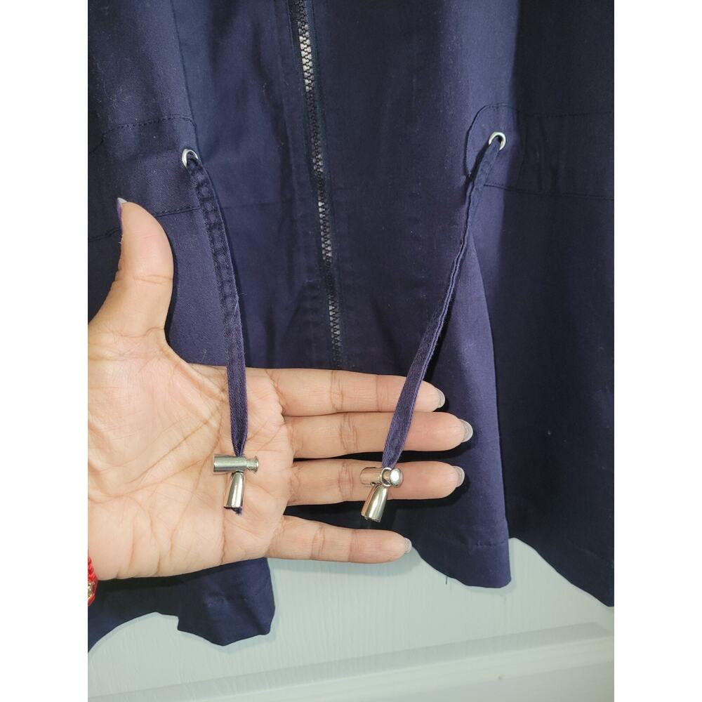 Women's Hillard & Hanson Navy Lightweight Coat Jacket - 3XL -Zip Front - Picture 5 of 9